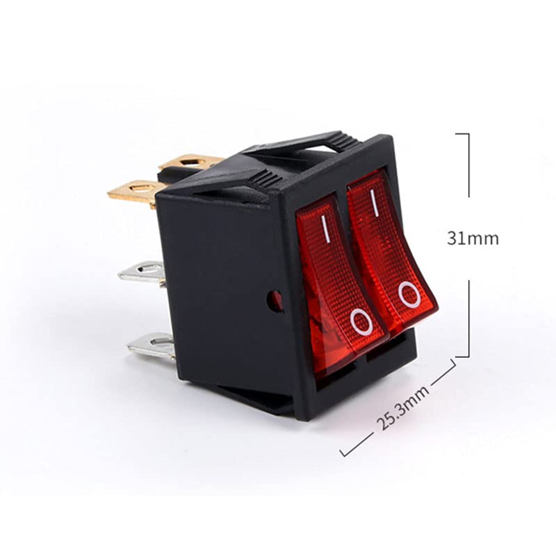 Switch CD8 Double Rocer Switch ON-Off 2 Position 6PIN